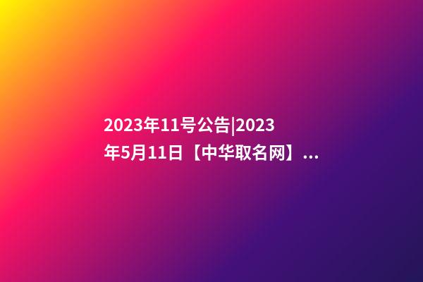 2023年11号公告|2023年5月11日【中华取名网】西安XXX有限公司签约-第1张-公司起名-玄机派